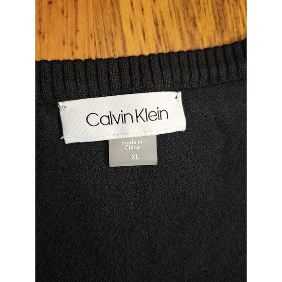 Calvin Klein Dress Sweater Sheath Womens size XL Knee Length Midi Black - Picture 4 of 10